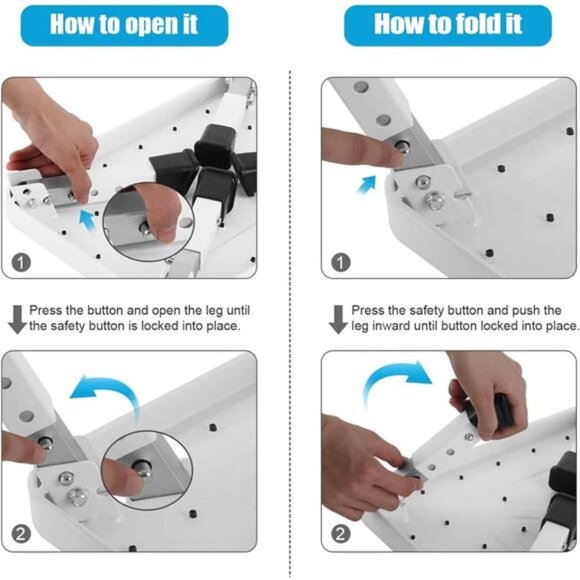 Folding Step Stool, Height-Adjustable Step Stool with Non-Slip Platform - Picture 6 of 8
